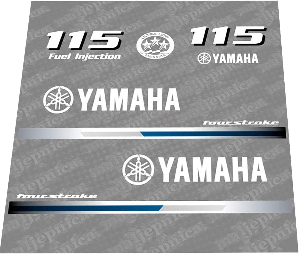 411 Decals Aftermarket Replacement for Yamaha 115 Four Stroke (2013) Outboard Decal (Sticker) Set