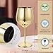 Gold Wine glasses set of 2，18oz Unbreakable Stainless steel stemmed wine glasses,Shatterproof wine steel gold goblets set Outdoor, red wine glass Metal Wine goblet love is blind for Mother's day