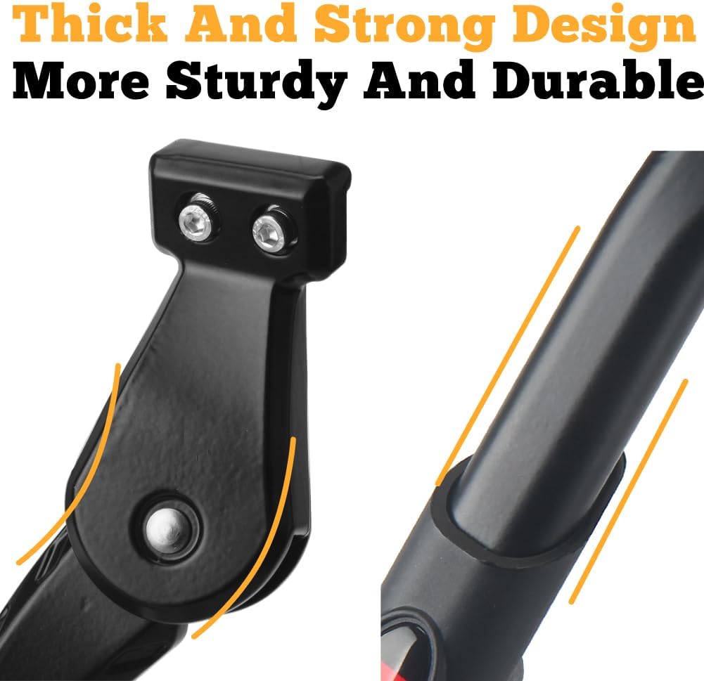 Sataway Bike Kickstand Adjustable Strong Rear Mount Aluminum Alloy Bicycle Kickstand for 26 700C 27.5 28 29 inch Electric Bike Mountain Bike Adult Bike (for 18mm hole distance only)