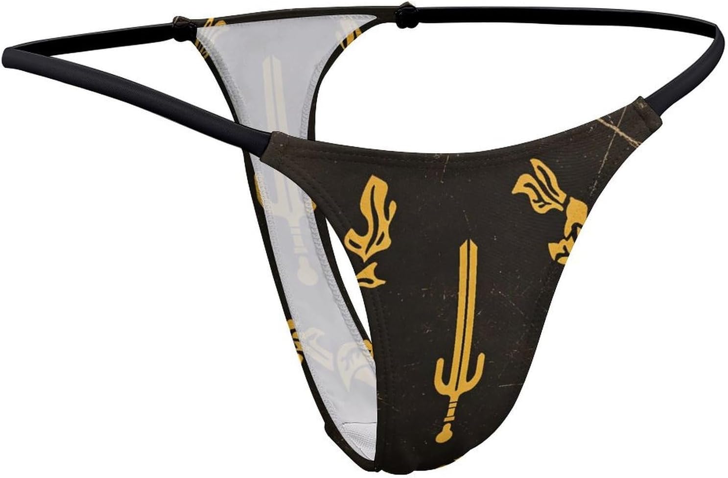 Vintage Black U.S Heritage Flag Sexy G String Thongs for Women Underwear | Seamless Panties Lingerie Breathable Low Rise No Show