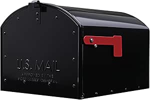 Gibraltar Mailboxes Storehouse Extra Large Capacity Galvanized Steel Black, Post-Mount Mailbox, SH400B01