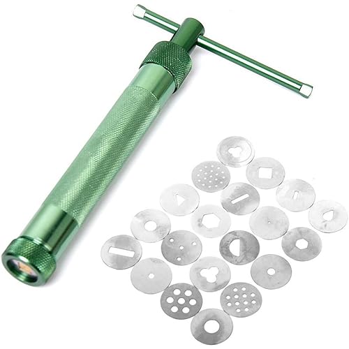 VORCOOL Clay Extruder Clay Gun Tool with 20 Discs (Green)