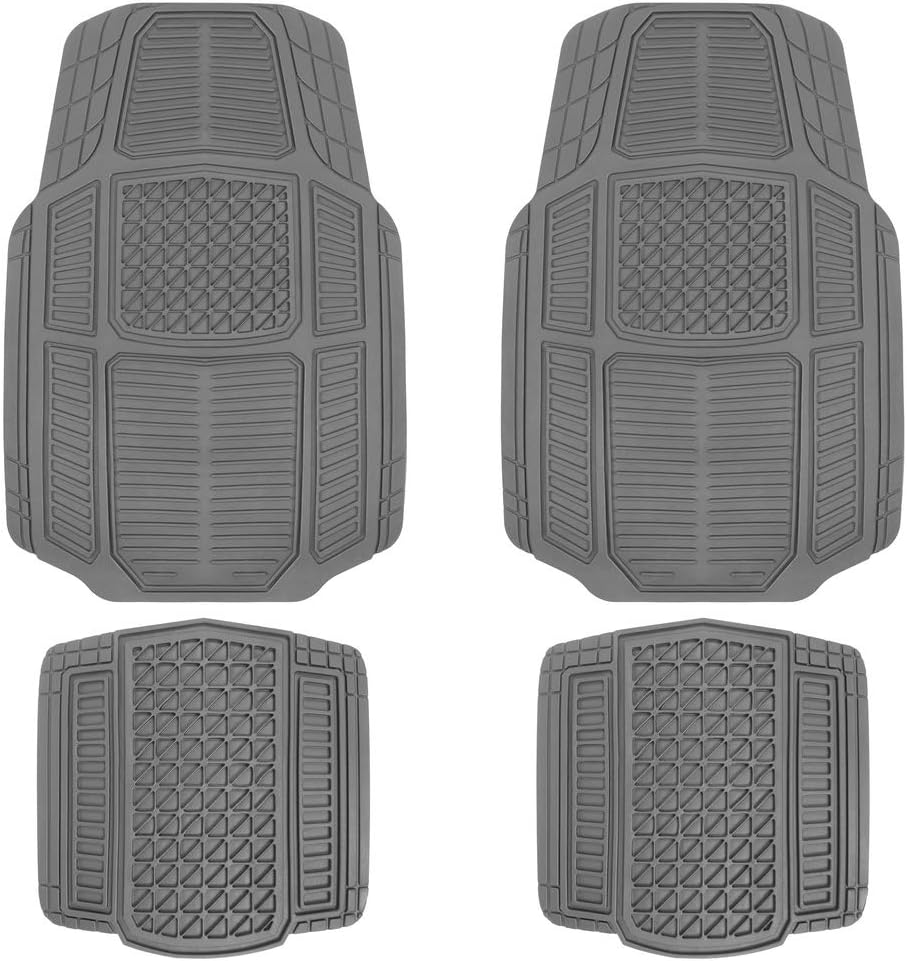 Motor Trend Armor-Tech All Weather Liners, 4 Piece Set - Waterproof, Heavy-Duty Front & Rear Rubber Floor Mats for Car, Truck, SUV & Van