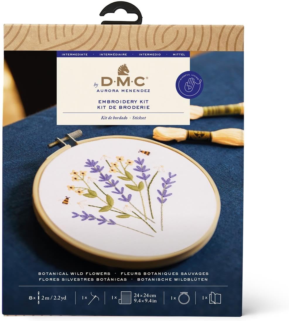 DMC Botanical Wild Flowers - Medium Embroidery Kit