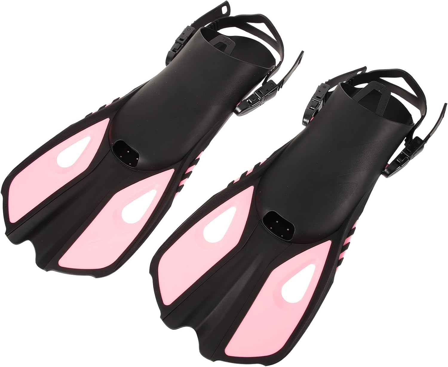 Veemoon Adjustable Pink Silicone Swim Flippers for Adults L/XL, Diving Swimming Fins and Snorkeling Flippers, Lightweight Training Fins for Water Sports