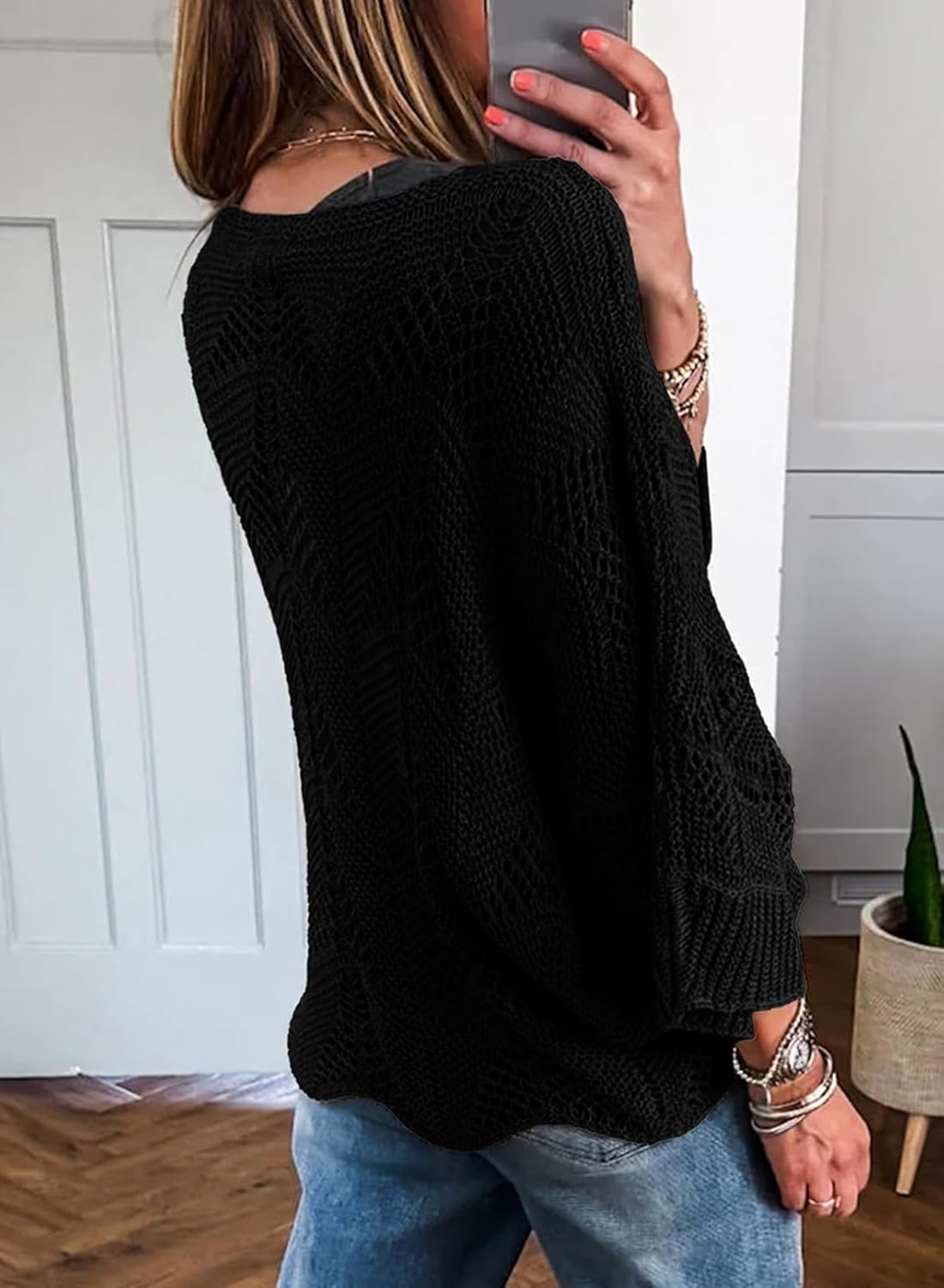 Acelitt Womens Casual Lightweight Crewneck Long Sleeve Knit Sweater Tops, S-XXL - Image 4