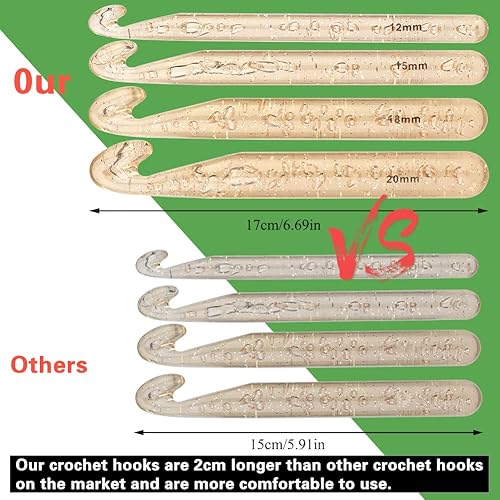 Miniatura 6 de Zlulary Kit de ganchos ergonómicos de ganchillo con bolsa de almacenamiento y agujas para principiantes y amantes experimentados