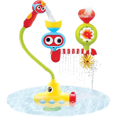 Yookidoo Submarine Spray Station Kids Bath Toy (Ages 2+) Mold-Free, Wall-Mounted, Battery-Operated Shower Head & Spin N Sprinkle Set for Fun Baby Bathtime Play with Magical Water Effects