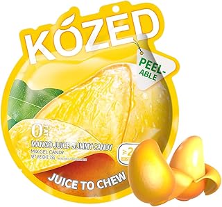 Happy Global Kozed Peelable Gummy Candy Mango Flavors 3 Pack, Fun Fruity Role Party Snack, Chewy Sweet Treat with Juicy Flavor,Halal-Certified Holiday Gifts