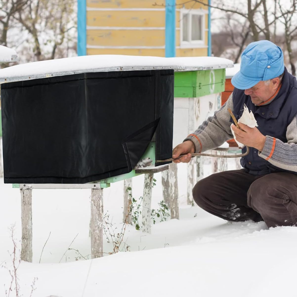 Beehive Cover Warm Winter Wrap Oxford Cloth Protective for Garden Bees