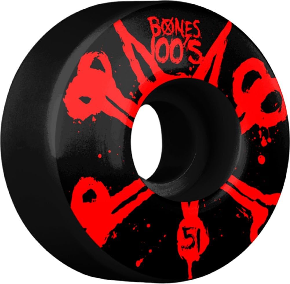 Bones Wheels 100's 10 Black / Red Skateboard Wheels 51mm 100a (Set of 4