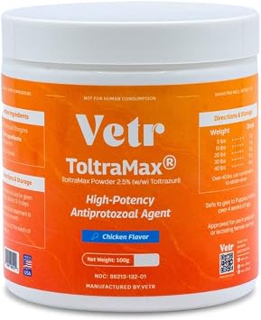 Vetrs Toltramax Toltrazuril Powder for Horses, Dogs, Cats, 100g 2.5%, Chicken