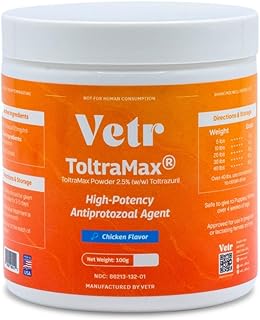 Vetr's Toltramax Toltrazuril Powder for Horses, Dogs, Cats, 100g (2.5%, Chicken)