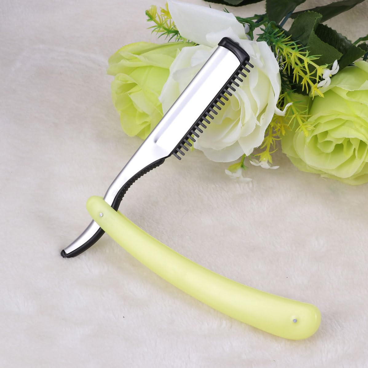 Foldable Straight Razor for Beard and Short Hair, Stainless Steel