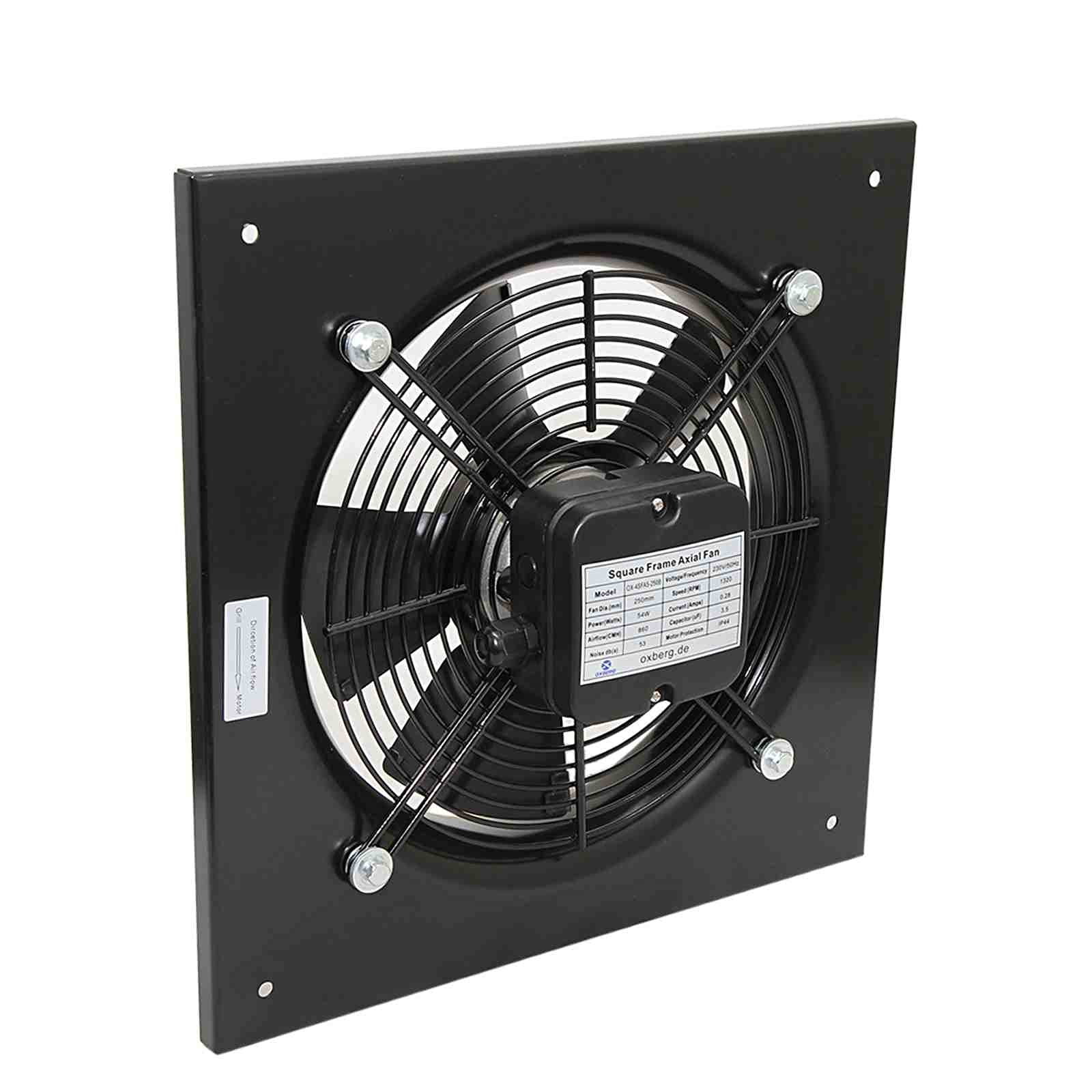 OXBERG Industrial Ventilation Metal Fan Axial Commercial Air Extractor Exhaust 250mm