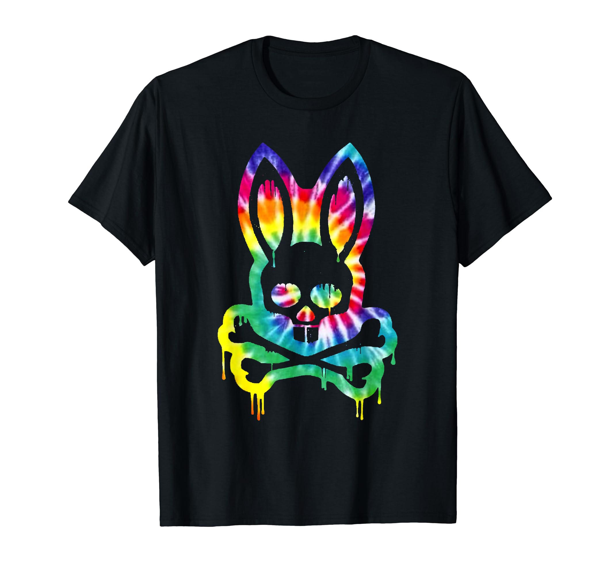 Scary Skull And Crossbones Bad Rabbit Horror Bunny H Tie Dye T-ShirtOEKO-TEX STANDARD 100