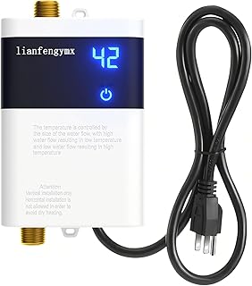 110V Tankless Water Heater Electric, 3000W Instant Under Sink Water Heater, Compact Small Design, Point-of-Use for Sink,RV Kitchen, Camping & Indoor (White, Digital Display)