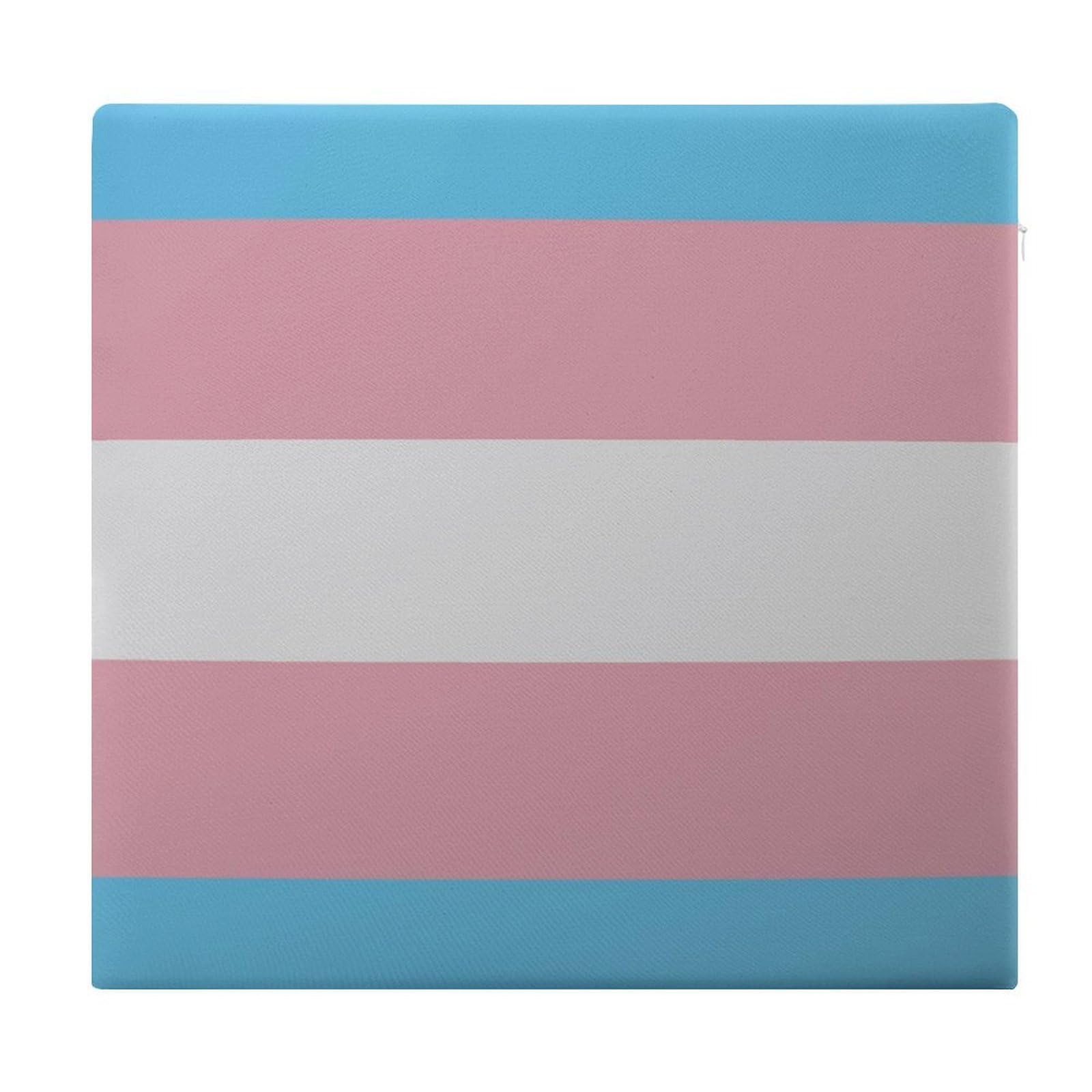 JZemdybill Chair Pad, Transgender Flag Seat Pad, Square Chair Cushion for Yoga Living Room Balcony
