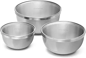 Caraway 6-Piece Stainless Steel Mixing Bowl Set with Glass Lids