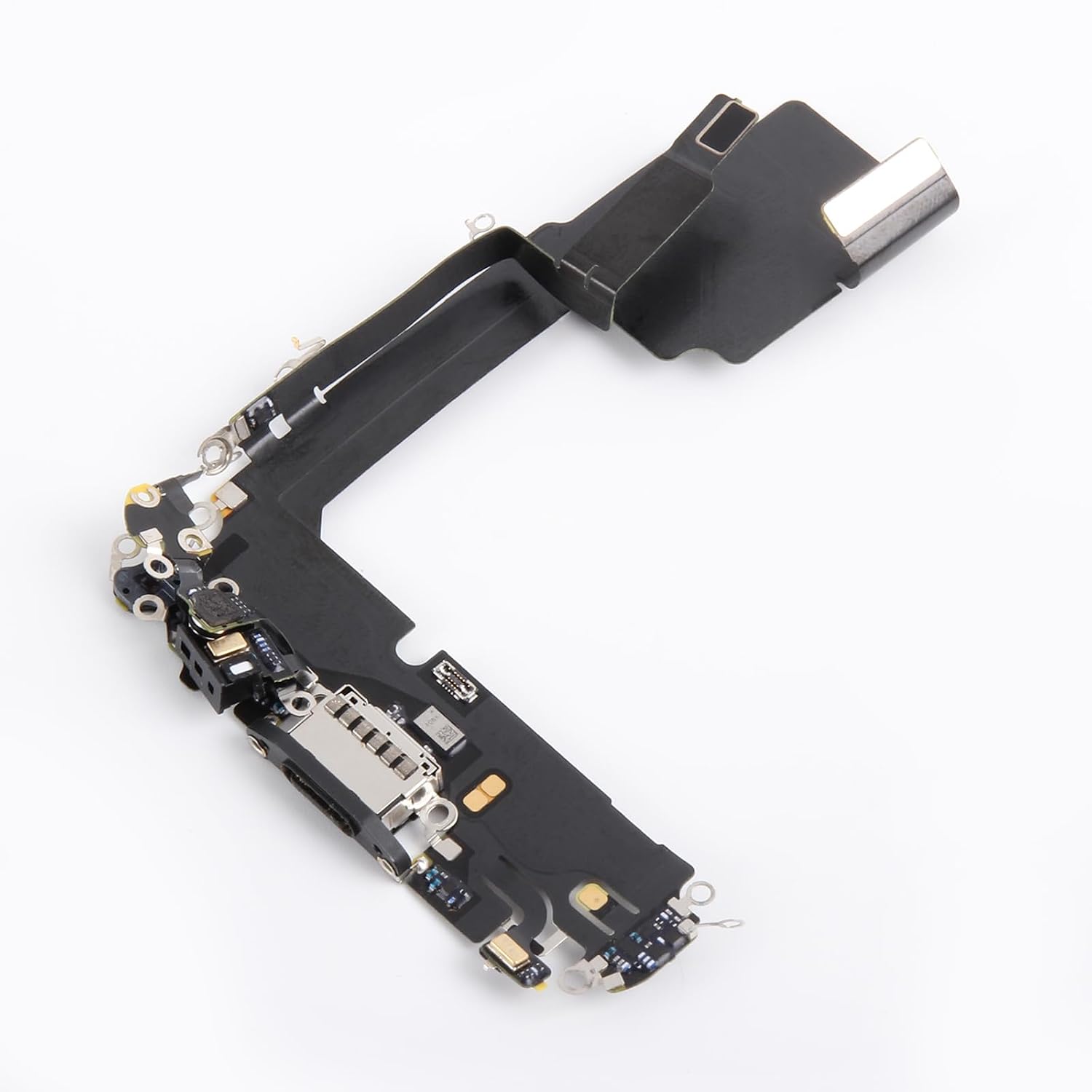 for iPhone 15 Pro Lightning Charging Port Replacement (Black Titanium) USB Dock Connector Flex Cable Assembly with Waterproof Tape Tool Kit for A2848, A3101, A3102, A3104