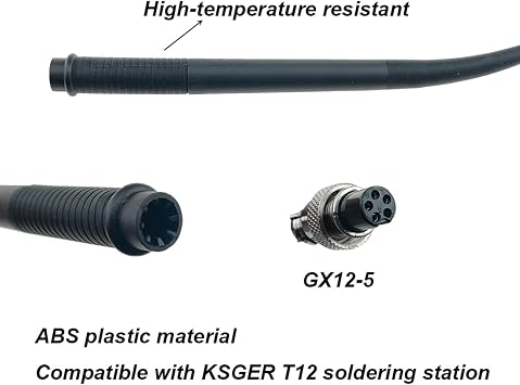 Muloo Soldering Handle 5-Core Wiring For KSGER T12 Soldering Iron Station High Temperature Resistant Silicone Handle STM32 Soldering Handle Black