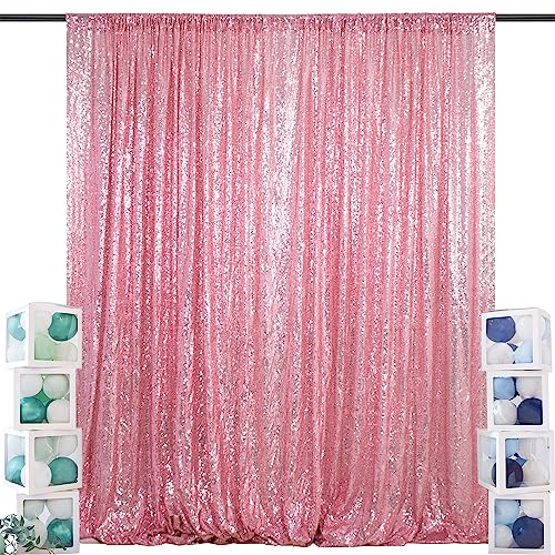 ShiDianYi 8 X 8, Ready to Dispatch,Shiny Pink Sequin Backdrops, Fuchsia Pink Sequin Photo Booth Backdrop, Party Backdrops,Wedding Backdrops, Sparkling Photography Prop