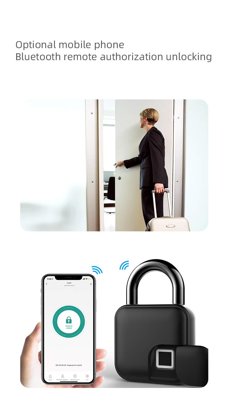 Cadenas à empreintes digitales cachées Tuya Bluetooth intelligent biométrique sans clé à empreintes digitales cadenas de porte rechargeable USB antivol serrure de sécurité