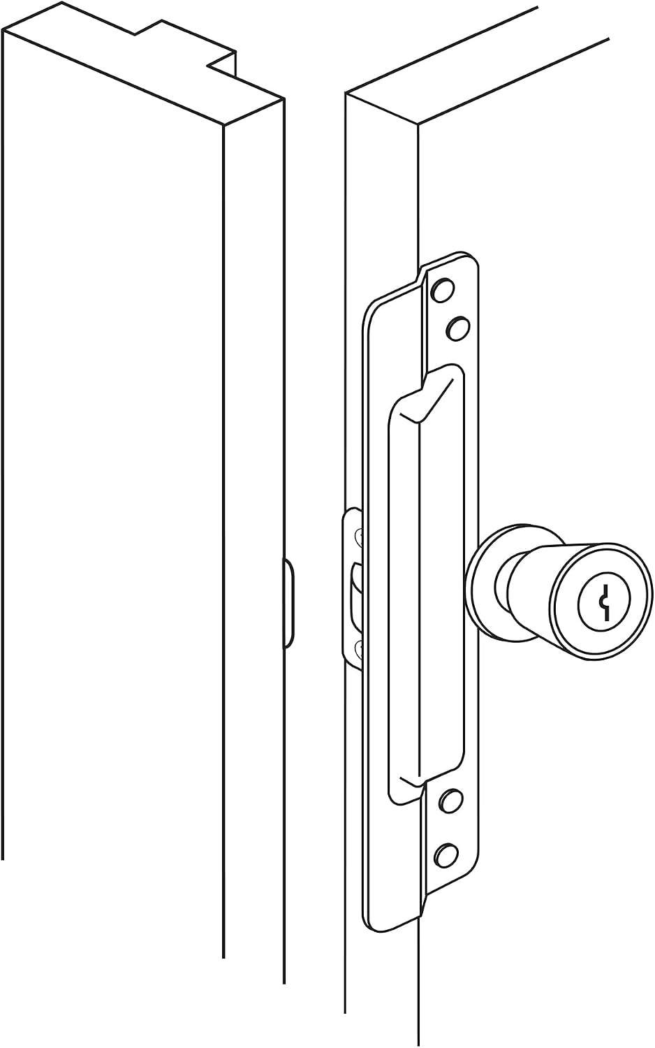 Prime-Line U 9503 Steel Latch Guard Plate Cover for Out-Swinging Doors, Gray (Single Pack)