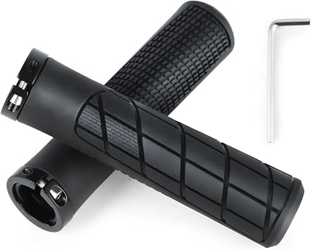 Chrobnolux Bike Handlebar Grips, Single Lock-on Bicycle Handle Bar Grips for BMX, Mountain, MTB, Scooter, Folding Bike, Soft Non-Slip Rubber Ergonomic Hand Grips