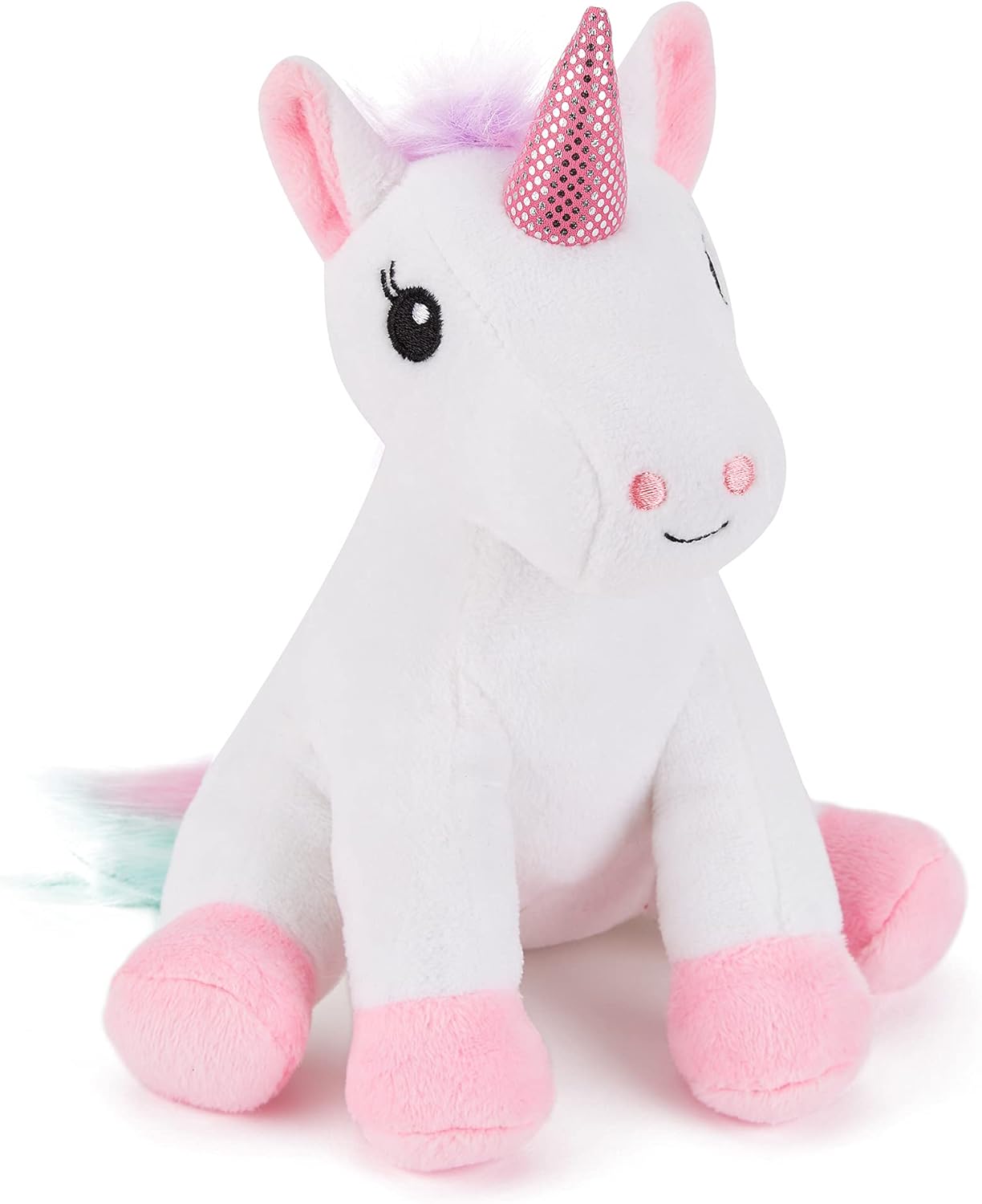 Zappi Co Niños Peluche Unicornio Suave Blanco Rosa (Mini, 5-6 Pulgadas, 12-15CM Unicornio) Grande para el Primer cumpleaños del niño recién Nacido