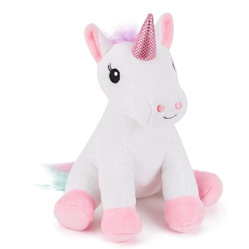 Zappi Co Niños Peluche Unicornio Suave Blanco Rosa (Mini, 5-6 Pulgadas, 12-15CM Unicornio) Grande para el Primer cumpleaños del niño recién Nacido