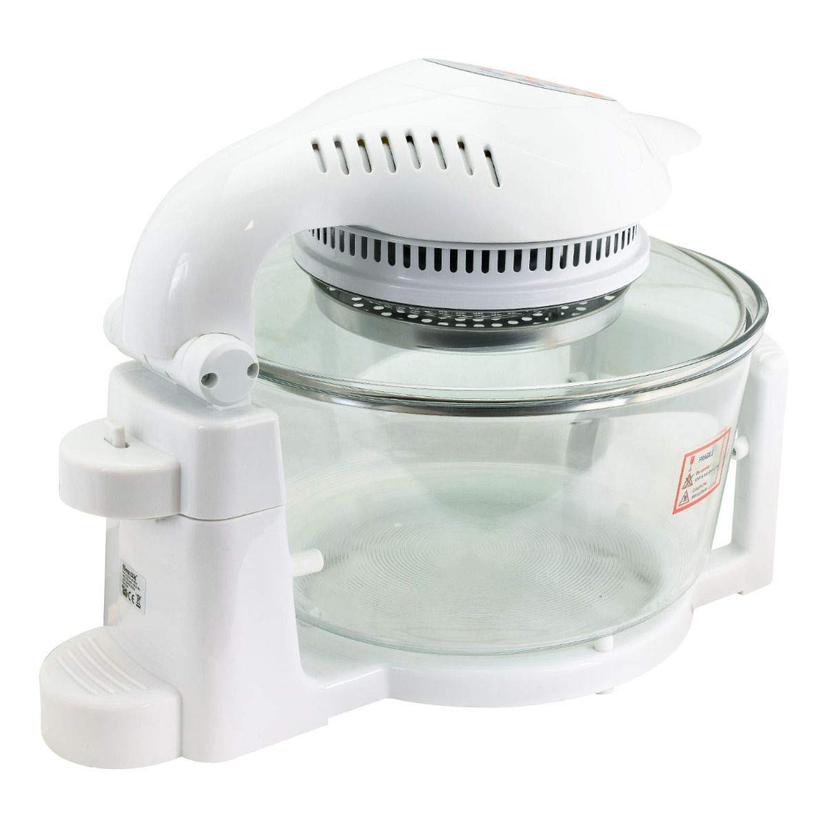SmashingDealsDirect® Halogen Oven 12 Litre with Hinged Lid & Accessories | Self-Cleaning Digital Oven with 2 Hour Timer & Adjustable Temperature Dial | 1400W (White)