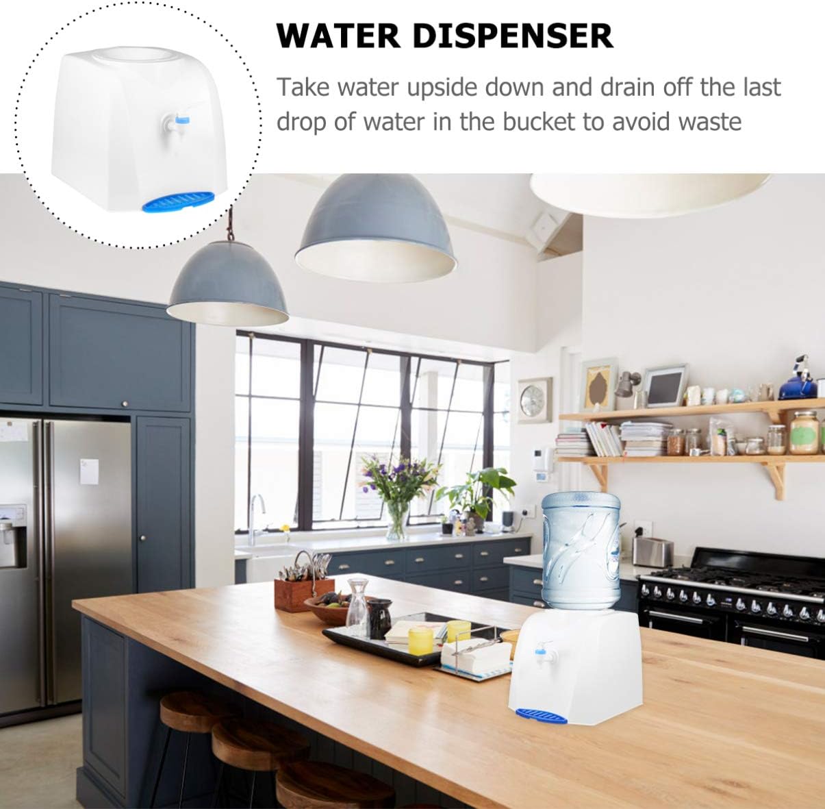 Outanaya 1pcs Portable Desktop Water Dispenser Pump for Bottled Water Easy to Use Countertop Cooler for for Refreshing Beverages Like Tea and Juice No Power Needed