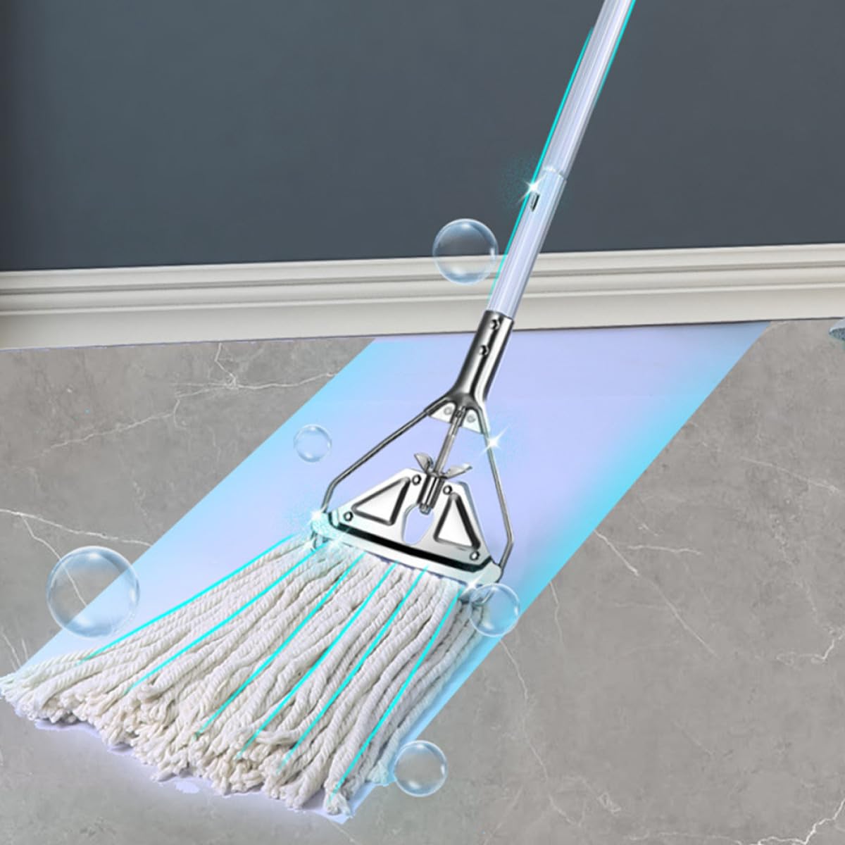 Artibetter Fregona de Algodón y Diseño sin Mango de Aleación de para Limpieza de Suelos de Azulejos y Madera para Uso Hogar