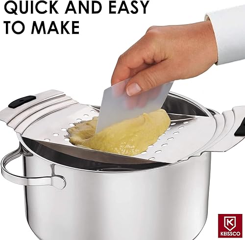 Miniatura 4 de Spaetzle Maker de acero inoxidable de alta calidad, plano Spaetzle con raspador de pastelería tradicional alemán para hacer fideos de huevo