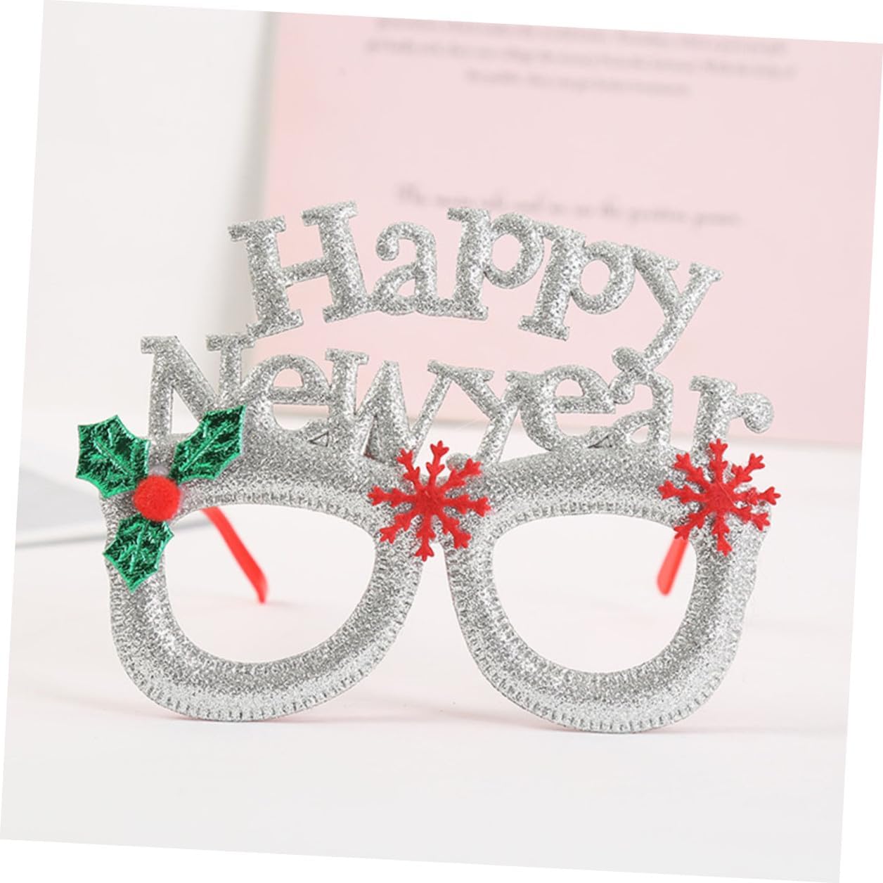 PATKAW 12pcs New Year Party Decorative Eyeglasses Frames Set with Silver, Gold, Green, Red Colors for Photobooth Props and Holiday Celebration Accessories