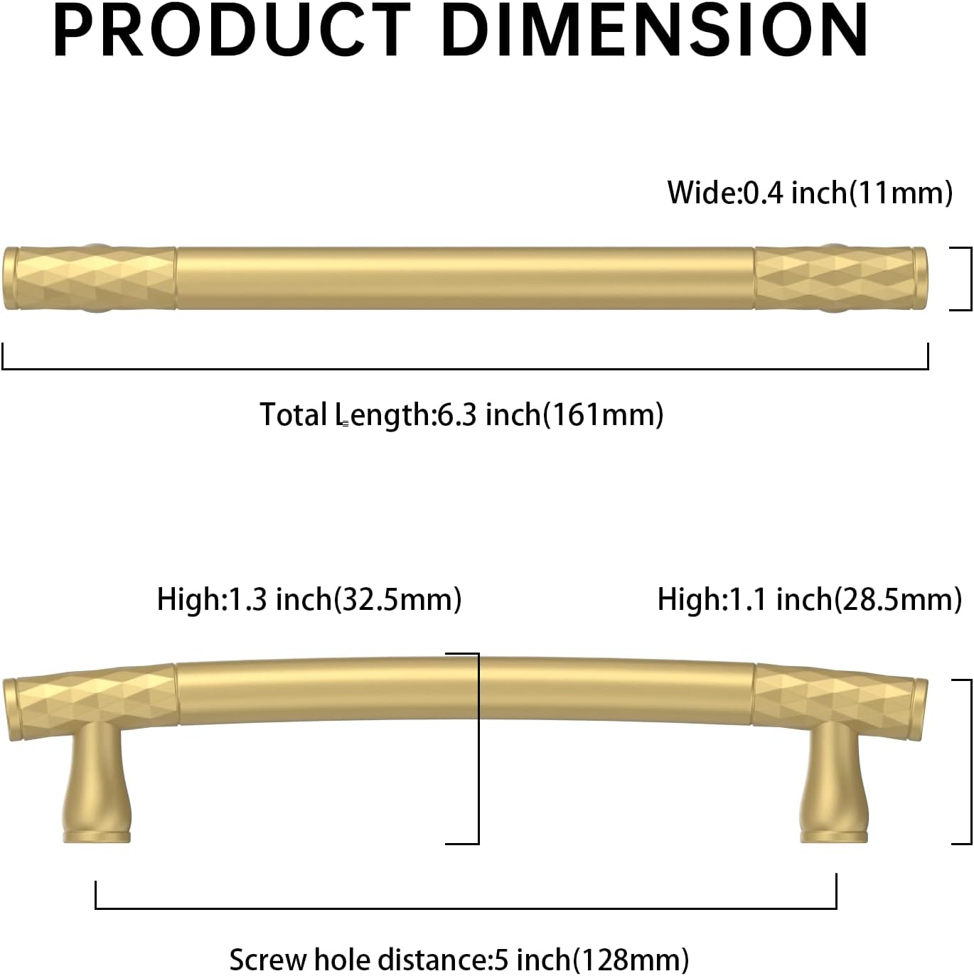 10 Pack 5 Inch(128mm) Gold Kitchen Cabinet Handles, Cabinet Pulls Kitchen Cabinet Hardware for Cupboard Drawer Pulls