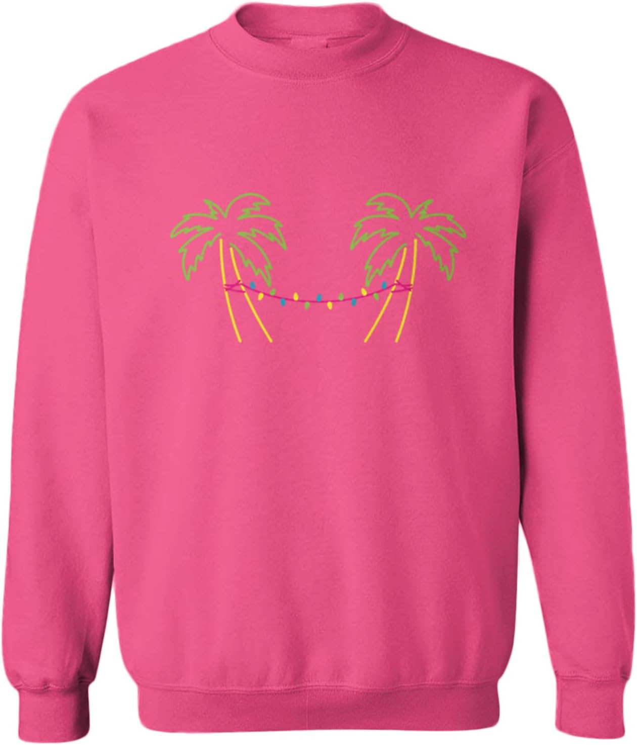 Palm Trees with Lights - Tropical Toddler Fleece Crewneck Sweater