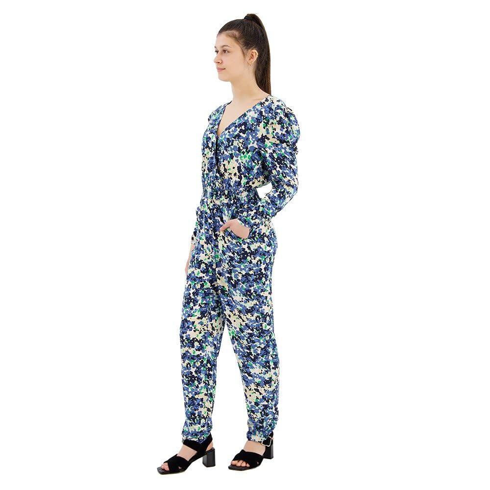 Pepe Jeans Damski kombinezon z nadrukiem Casandra, niebieski (Sea Blue), L, Niebieski (morski), L