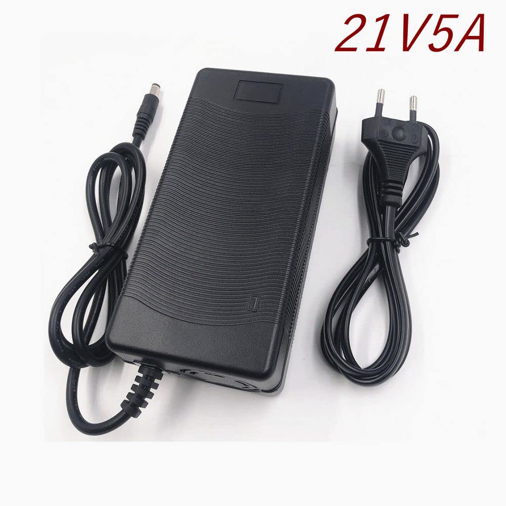 AIVYNA Chargeur de batterie au lithium 21 V 5 A Série 5 100-240 V 21 V 5 A Chargeur de batterie pour batterie au lithium avec lumière LED indique l'état de charge