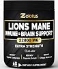 Zolotus Lions Mane Mushroom Capsules with Cordeyceps, Elderberry, Ginkgo Biloba, Bacopa - 60 Capsules