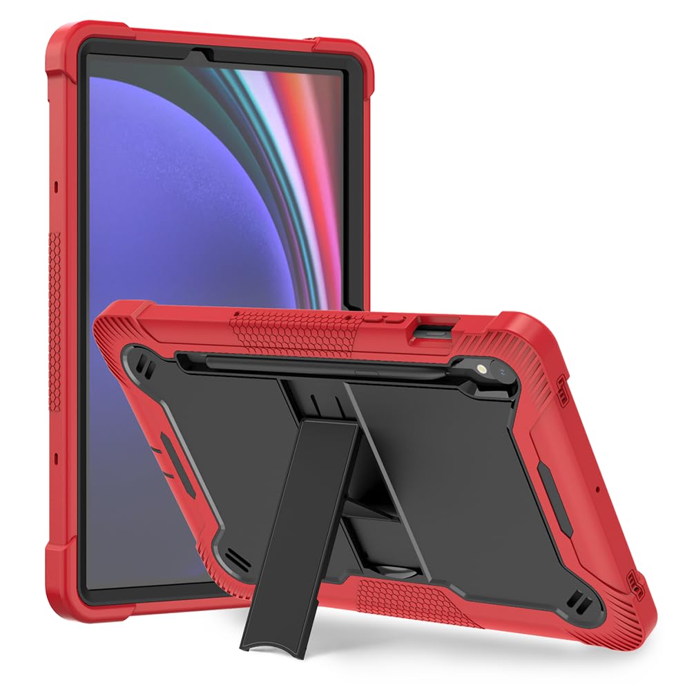 Funda Samsung Galaxy Tab S10 FE roja con soporte antichoque 10.9 4