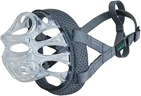 Focinheira para cães Baskerville INVISA Basket - Design humano patenteado com visibilidade facial, faixa de nariz acolchoada, calça de cachorro e bebida, evita mordidas e eliminações. Focinheira para
