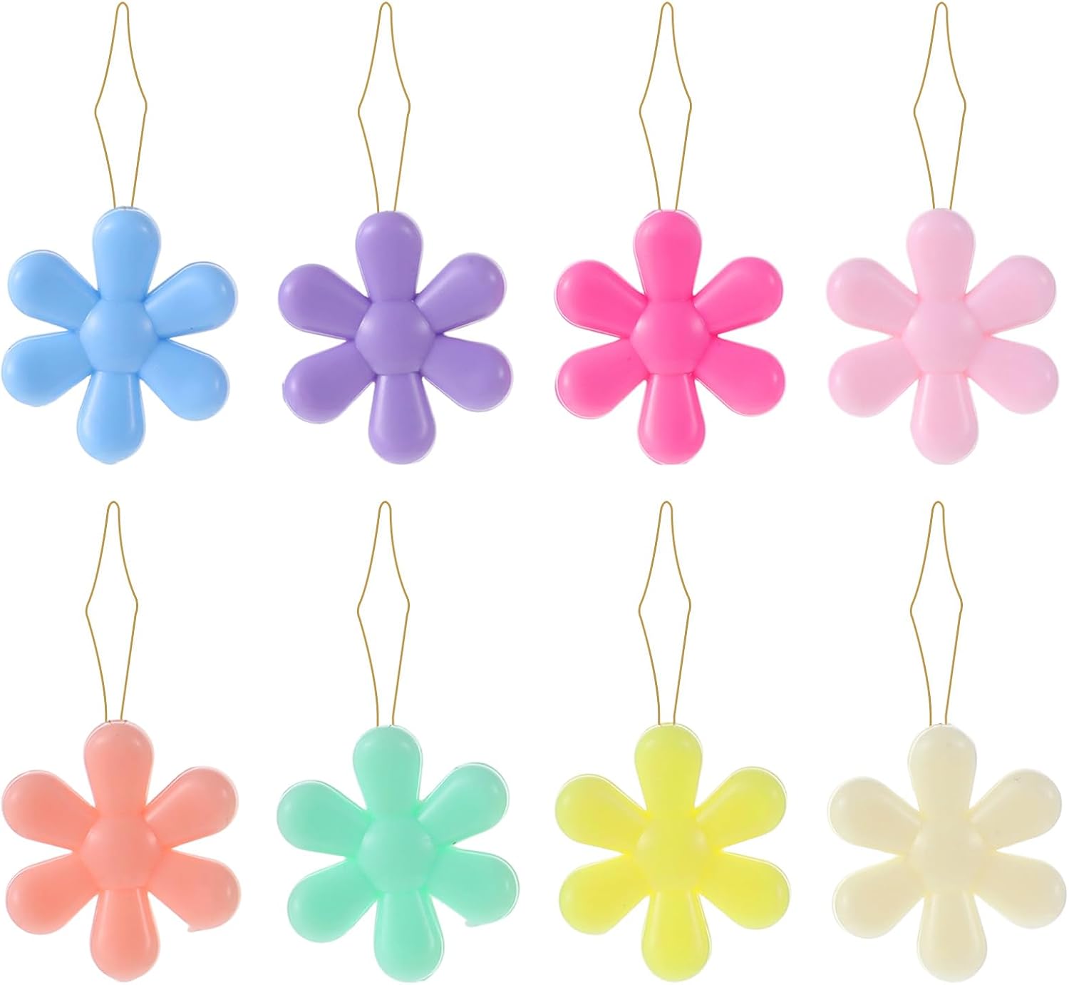 Guduling 50pcs Needle Threader for Needlepoint,Plastic Flower Head Threader