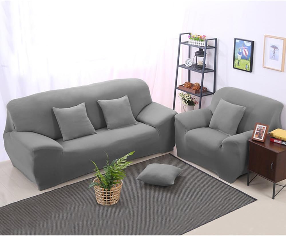 Boshen Stretch Seat Chair Covers Couch Slipcover Sofa Loveseat Cover 9 Colors/4 for 1 2 3 4 Four People Sofa + 1 Pillowcase