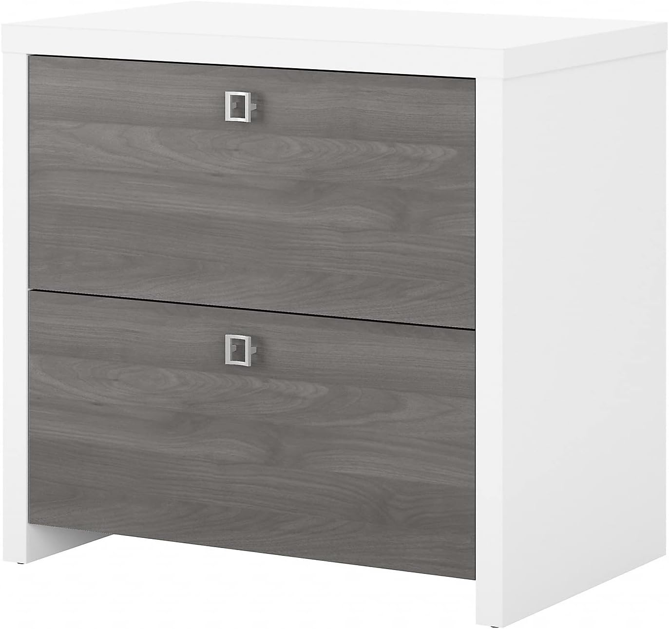 Bush Furniture Lateral File Cabinet with Satin Silver Hardware | Echo Collection 2 Drawer Filing Unit for Home Office or Professional | 31Wx20Lx30H