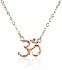 Diamond Treats Dainty Om Necklace in 925 Sterling Silver, Cute Sterling Silver Om Pendant Necklace for Women and Teenage Girls in Silver, Gold or Rose Gold, Dainty Silver Jewellery for Women