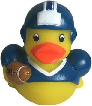3" Rubber Duck [Sealed Hole, Floats Upright] - Baby Safe Bathtub Bathing Toy - Football Rubber Duck
