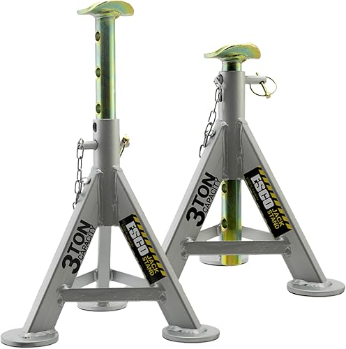 Miniatura 8 de ESCO 3 toneladas de rendimiento corto perfil bajo Jack Stands, 1 par