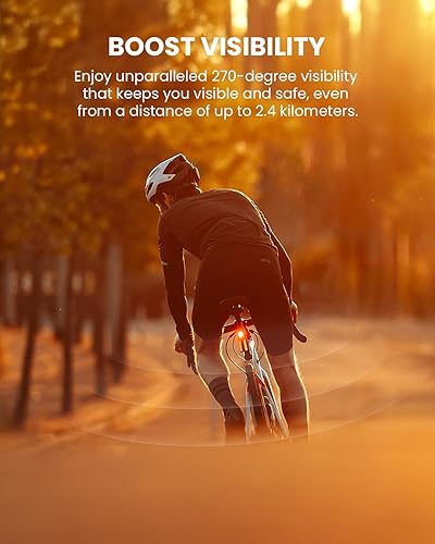 Miniatura 5 de MagicShine SEEMEE R300 - Luz trasera de radar inteligente, sistema de radar habilitado ANT+ de alta potencia, ángulo de visión amplio de 270,